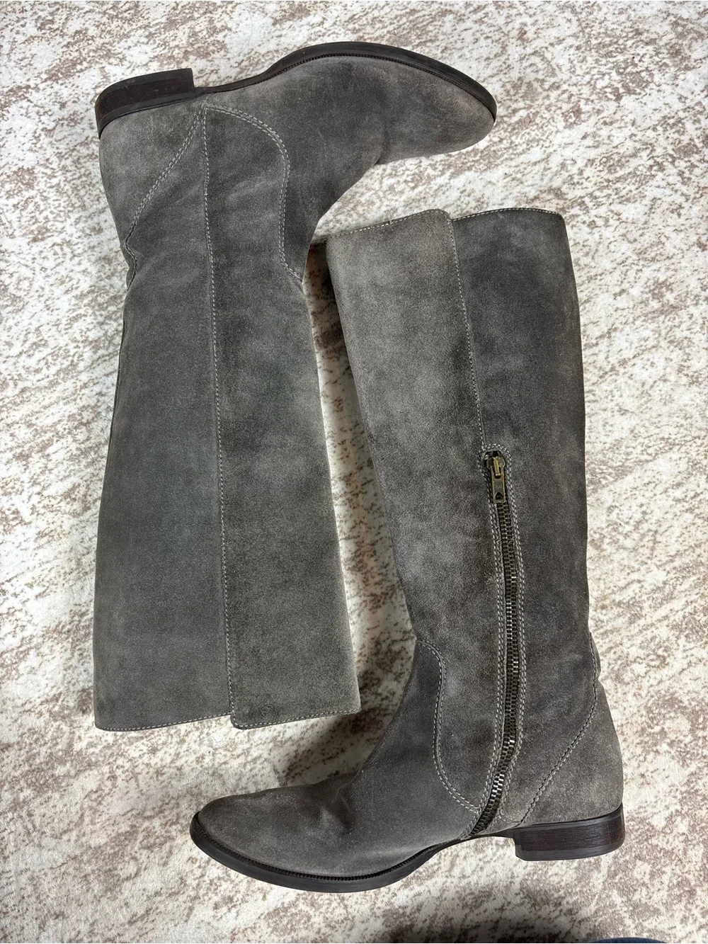JCrew Grey Suede Knee High Boots Size 7.5